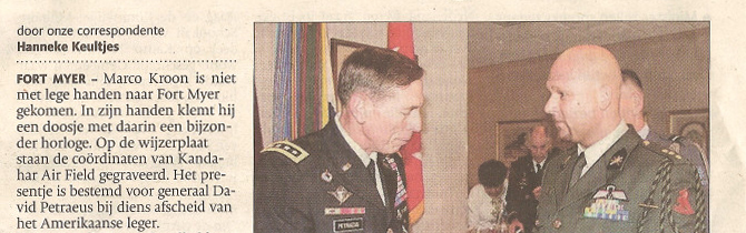 31-08-2011 | Ridder Kroon glimt tussen Amerikaanse generaals